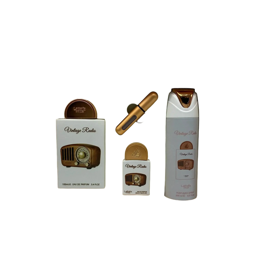 Lattafa Pride Vintage Radio Geschenkset 100 ml EDP + 20 ml EDP + 200 ml Spray #2